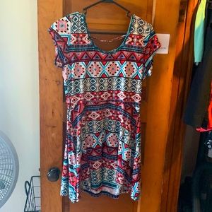 Comfy mini dress with somewhat open back!
